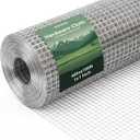 16 Gauge Galvanized Hardware Cloth 48in x 100ft Silver 1 inch Welded Garden Fence Roll for Gardens, Chicken Coops & Poultry Animal Netting Cage