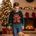 IFFEI Unisex Ugly Christmas Sweater Kids Cute Knit Pullover Top Cozy Jumper for Holiday Party 2-11 Years (4-5T, Black)