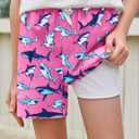 Haloumoning Boys Swim Trunks with Boxer Brief Liner Kids Gradient Quick Dry Swimming Shorts 5-14 Years (Pink)