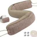 Under Door Draft Stopper, 36" Weighted Door Draft Stoppers for Bottom of Door with Hook Loops for Easy Install and Storage, Block Hot Cold Air Wind Noise for Doors Gap Up to 4.33", Yellow