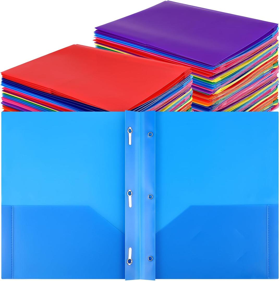 Cholemy 168 Pack Plastic Pocket Folders with Prongs Bulk,Cute, 
Product dimensions	42L x 31W x 19Th centimeters