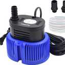 AgiiMan Pool Cover Pump Above Ground - Submersible Swimming Sump Inground Pump, Water Removal with 16' Drainage Hose and 25 Feet Power Cord, 850 GPH, 3 Adapters (Blue)