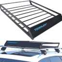 TOOENJOY Roof Rack Cargo Basket, 43x 35x 4.7, Anti-Rust Rooftop Cargo Carrier with Removable Wind Fairing, Universal Car Top Luggage Holder for Car, SUV and Truck, 150 lbs Capacity