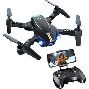 Drone with Camera for Kids 1080P HD FPV Foldable Drone for Adults & Beginners, Mini Drone for kids, RC Quadcopter with 2 Batteries, Gravity Control, One Key Take Off/Land, 360° Flip, Waypoint Fly