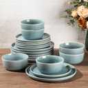 GBHOME Dinnerware Sets for 6, 18 Pieces Ceramic Plates and Bowls Set