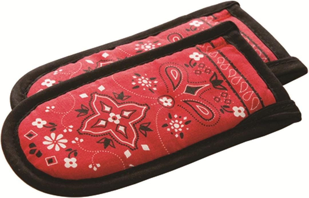 Lodge Fabric Hot Handle Holder (Pack of 2) - Machine Washable Hot Handle Holder Designed for Traditional Lodge Cast Iron Products - Reusable Heat Protection Up to 350 - Bandana