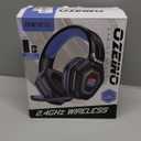 Ozeino 2.4GHz Gaming Headset Wireless with Flip Mic for Ps5, Ps4, PC, Gaming Headphones with RGB Light, 40Hr Battery Bluetooth Headset for Laptop, Mobile, Mac