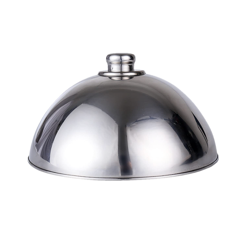 Rounded Silver Dish Lid, 12.6 Inches Diameter, 6 Inches Height
