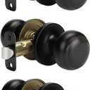 goldenwarm Black Passage Door Knobs, Matte Black Closet Door Knobs Interior, Black Passage Door Knobs Set for Hallway, Closet (3 Pack, Matte Black)