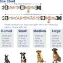 Cute Dog Collar Beige Flower Pattern for Boys and Girls Holiday Dog Collars Summer Fall Gift Adjustable for Medium to X-Large Breed Dogs (L)