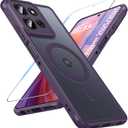 For Motorola Moto G Power 5G 2025 Case Magnetic,Translucent Matte Compatible with Magsafe [Military-Grade Protection] with Screen Protector Shockproof Protective Case for Moto G Power -Purple