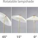 KUNJOULAM Pleated Floor Lamp, Pole Floor Lamps, Simple Design Tall Lamp with Fabric Lampshade, Standing Lamp for Living Room, Bedroom, Office, Home (Champagne Gold)