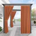 RYB HOME Outdoor Curtains for Patio Waterproof - 4 Panels, W52 x L72, Mecca Red - Block Sunlight to Create a Shaded and Privacy Environment for Porch Pergola Gazebo Canaba,  Mecca Red, 52"W x 72"L (Pack of 4)