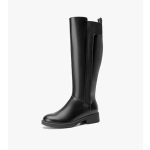 Women's Flat Low Heel Knee High Boot Fashion Extra Wide Calf Boots Side Zip Stretch Winter Booties.9