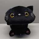 SQEQE Weighted Black Cat Plush, Weighted Black Cat Stuffed Animal, Cute Plushies Soft Pillow Toy Gift for Kids Adults 23.6 Inch, 3.1 Lbs