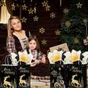 Funrous 16 Pcs Gold Black Christmas Bags with Tissue Paper Xmas Black and Gold Gift Bags Metallic Gold Black Goody Treat Bags with Handles for Christmas Thanksgiving Candy Cookies Party Supplies