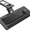 ErGear Keyboard Tray Under Desk, Height Adjustable Mouse & Keyboard Tray with Swivel & Tilt, Ergonomic Sliding KeyboardTray Slide Out for Typing, Black, 25"W x 9.8"D