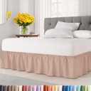 Wrap Around Dust Ruffle Bed Skirt - Mauve - for Queen Size Beds w/ 12 Inch Drop - Easy Fit Elastic Strap - Adjustable Pleated Bedskirt w/Brushed Fabric - Wrinkle Free - for Women, Men, Kids & Teens
