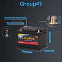 LiFePO4 Lithium Car Battery Start and Stop, 12.8V 576WH 600CCA Group 47 Automotive for Car, Starter Battery, Plus Deep Cycle Performance