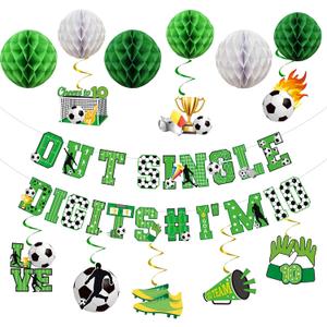 Holkcog Soccer Balloons 10th Birthday Decorations, 10th Birthday Decorations for Boys Girls, Double Digit Soccer Birthday Party Supplies, 10 Year Old Happy Birthday Soccer Sports Theme Party Cards