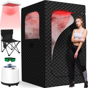 Portable Infrared Home Steam Sauna Box with 660nm 850nm Red Light Therapy