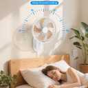 10” Small Wall Mount Fan with Light and Remote Control, RV FAN with Powerful Airflow,90° Oscillating, 4 Speeds, Timer, 180° Adjustable Tilt, for Home/RV, Bedroom, Small Space Applications