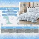 SDIII Dinosaur Comforter Twin 3 Pieces, Silky Breathable Microfiber and Spandex, Cute Dinosaur Bedding Twin Set for Boys Girls Kids and Teens