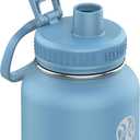 Takeya Actives Stainless Steel Water Bottle, Insulated Spout Lid, Keeps Drinks Cold 24 Hrs, Leakproof, Durable, Dishwasher Safe, Ideal for Gym, Travel, Fits Most Cup Holders, 32 oz/Bluestone