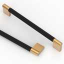 Asidrama 10 Pack 7.5 Inch(192mm) Matte Black and Champagne Bronze Knurled Kitchen Cabinet Handles, Cabinet Pulls Kitchen Cabinet Hardware for Cupboard Drawer Pulls