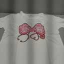 Valentines Nurse Shirt for Women-Valentines Day Bow Short Sleeves Funny Nursing School Tee Tops XL