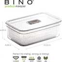 BINO | Produce Saver - 15.2 Cup/3.6L | Fridge Storage Containers for Fruits and Vegetables | Vegetable Storage with Adjustable Air Vent, Removable Basket | BPA-Free Fridge Organizers and Storage