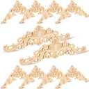 Yalikop 5 Pieces Wood Appliques and Onlays Wood Appliques for Furniture Decorative Wooden DIY Carved Onlay for Bed Door Cabinet Wardrobe Furniture Decoration(Large Size)