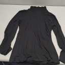 GEMBERA Womens Long Sleeve Turtle Neck Basic Slim Fitted Ribbed Knit Tops Thermal Shirts (Large, Black)