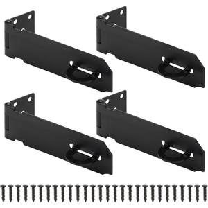 5 Inch Door Lock Hasp Latch, Security Packlock Clasp Hasp Lock Latch, Stainless Steel Gate Lock Hasp for Outdoor Fence Gate,Barn Door, Cabinet, Drawer, Brushed Finish with Screws, 4 Pack