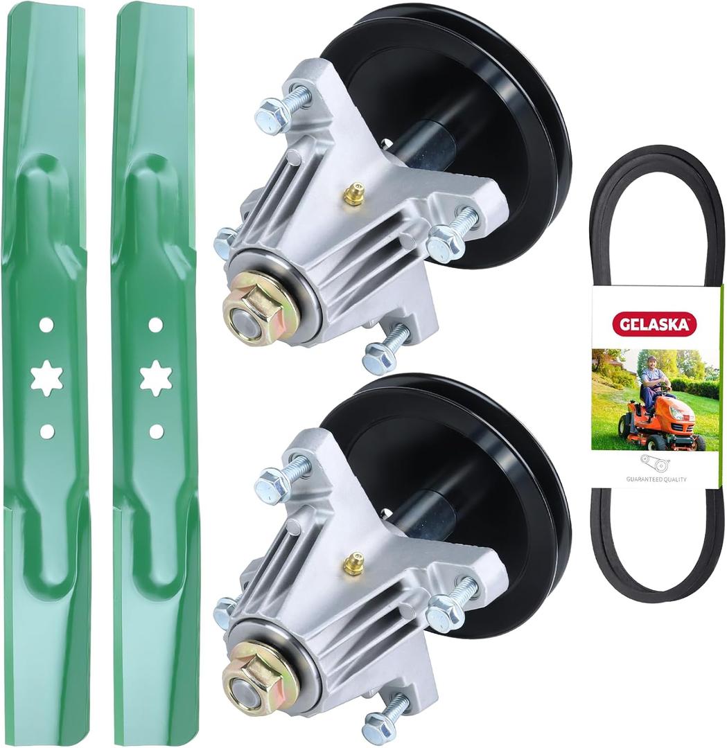 GELASKA 42 Inch Deck Rebuild Kit for Craftsman T105 T110 T130, Huskee LT4200, Murray M1642, Troy-Bilt TB42 Super Bronco, Include 2X 918-06991 Spindle Assembly 2x942-04308 Blade 1x954-04060 Belt