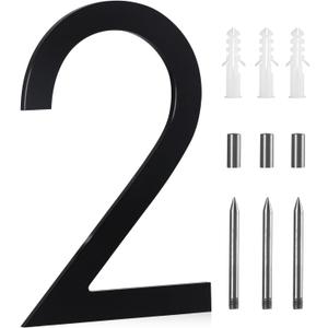 10 Inch Large house Numbers for Outside Modern,Metal House Numbers Black Address Numbers For House Matte Black Floating Mount And Flush Mount Aluminum Home Address Numbers 2