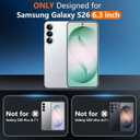 SPIDERCASE Designed for Samsung Galaxy S26 Case, [10 FT Military Grade Drop Protection], 2 Pack [Tempered Glass Screen Protector+Camera Lens Protector] Heavy Duty Shockproof Case,Deep Green