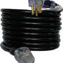 25FT 220V 40AMP Welder Extension Cord, 8 Gauge Heavy Duty Industrial NEMA 6-50 Welding Machine Cord with Lighted End for MIG TIG, ETL Listed