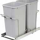 Knape & Vogt Platinum 11 in. x 22 in. x 18.75 in. 27 Qt. in-Cabinet Double Soft-Close Bottom-Mount Pull-Out Trash Can