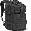 REEBOW GEAR Military Tactical Backpack for Men Large 34L Army 3 Day Assault Pack Molle Bag Backpacks (34L, Black)
