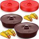 Nuogo 4 Pack Tortilla Warmers 9 Inch 7.2 Inch Tortilla Holder with Lid Microwavable Plastic Insulated Keeper Dishwasher Safe Servers for Pancake Waffles