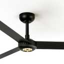 TALOYA 52 inch Modern Ceiling Fan with Lights,Remote Control,3 Metal Blades,Black Finish,6-Speed,Dimmable, Noiseless Reversible DC Motor,Indoor/Outdoor Ceiling Fan for Living Room Bedroom patio