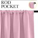 NICETOWN Kitchen Curtains, Rouge Pink, 34" x 40", Set of 2, Short Blackout Curtains & Drapes, Thermal Insulated Rod Pocket Window Treatment Draperies for Nursery