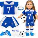 American 18 inch Doll Clothes Accessories-Soccer Uniform Compatible with 18 Inch Girl Dolls (Sports)