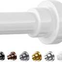Shower Curtain Rod, 27-76 Inch Adjustable Spring Tension Shower Rod, 1 Inch Diameter, No Drilling Stainless Steel Tension Rod, Non-Slip Anti-Rust Heavy Duty for Bathroom, Shower Stall, Black
