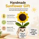 5 x Positive Sunflower Doll Crochet with Card A Little Sun for You, with Big Love Inside Cute Encouragement for Women Men, Coworker, Best Friend, Teacher Birthday, Christmas Thank You Gift