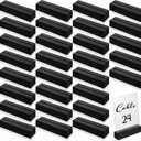 Blosssound 24 Pcs Wood Place Card Holders Black Wooden Table Number Holder Stands Name Card for Wedding Party Events Exhibition Decoration Office Restaurant Business(Black,4.61 x 1.1 x 1 Inches)