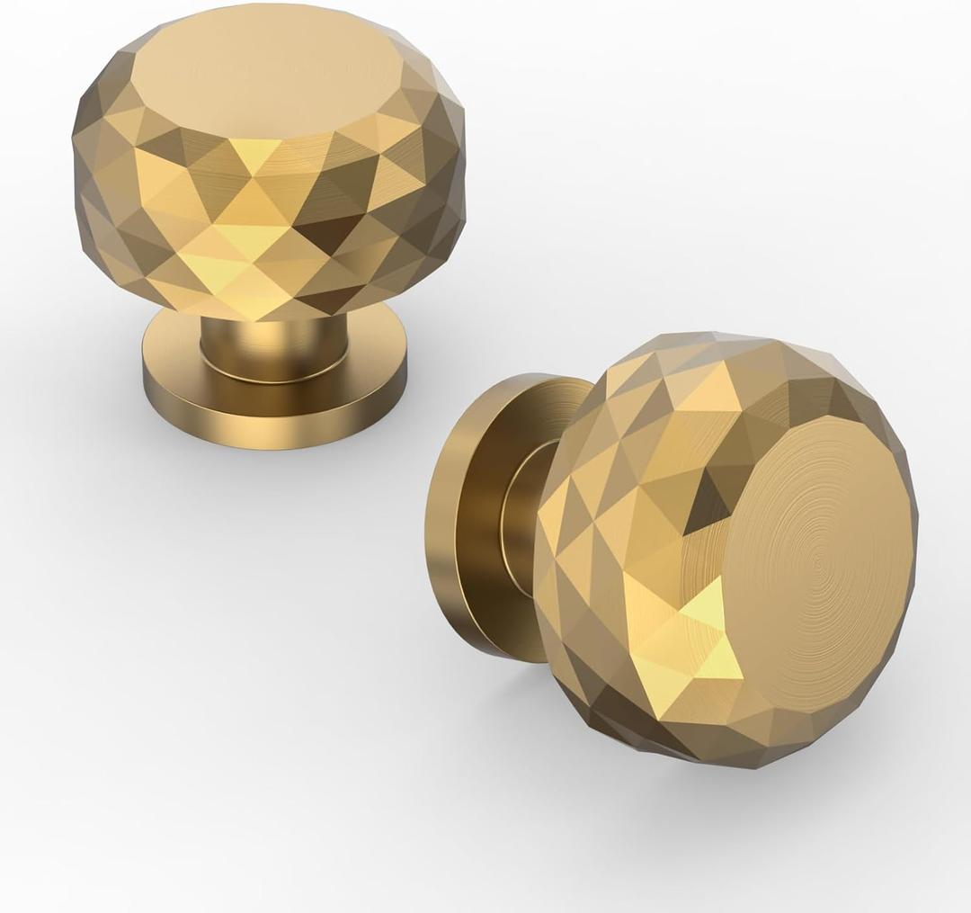 Asidrama 6 Pack Champagne Bronze Cabinet Knobs Heavy-Duty Solid Kitchen Cabinet Pulls Champagne Gold Dresser Drawer Hardware for Cupboard