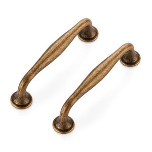 Ravinte 10 Pack 3-3/4 Inch Antique Brass Kitchen Cabinet Handles Solid Zinc Alloy Cabinet Pulls Cupboard & Drawer Handles