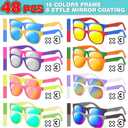 48 Pack Kid Sunglasses Bulk for Luau Party Favors, 16 Colors Neon Sunglasses with UV400 Protection, Gift for Classroom, School Prizes Goody Bag Stuffer, Kid Birthday, Beach, Summer Pool Party Supplies